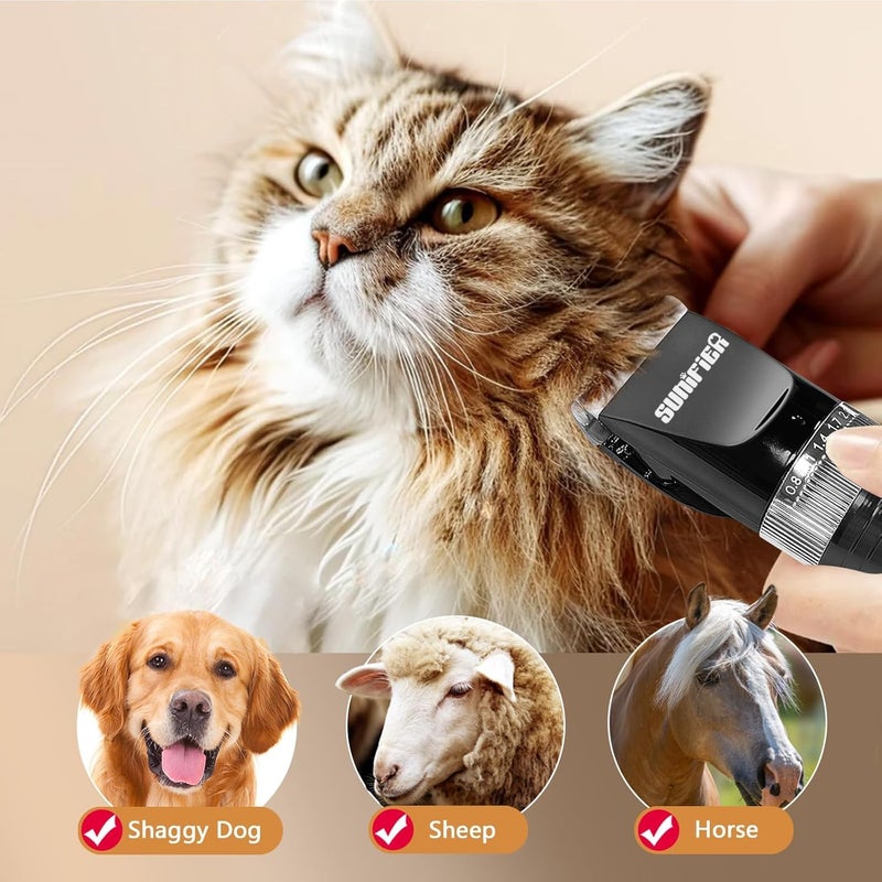 Sunifier Professional Dog Grooming Clippers for Thick Coat - Dog Hair Trimmer for Grooming Kit- Sheep Shears for Thick Hair – Pet Grooming Clippers for Dogs, Cats, Sheeps, Horse (Black) - Image 3
